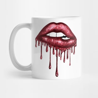 Dripping Bloody Red Lips Mug